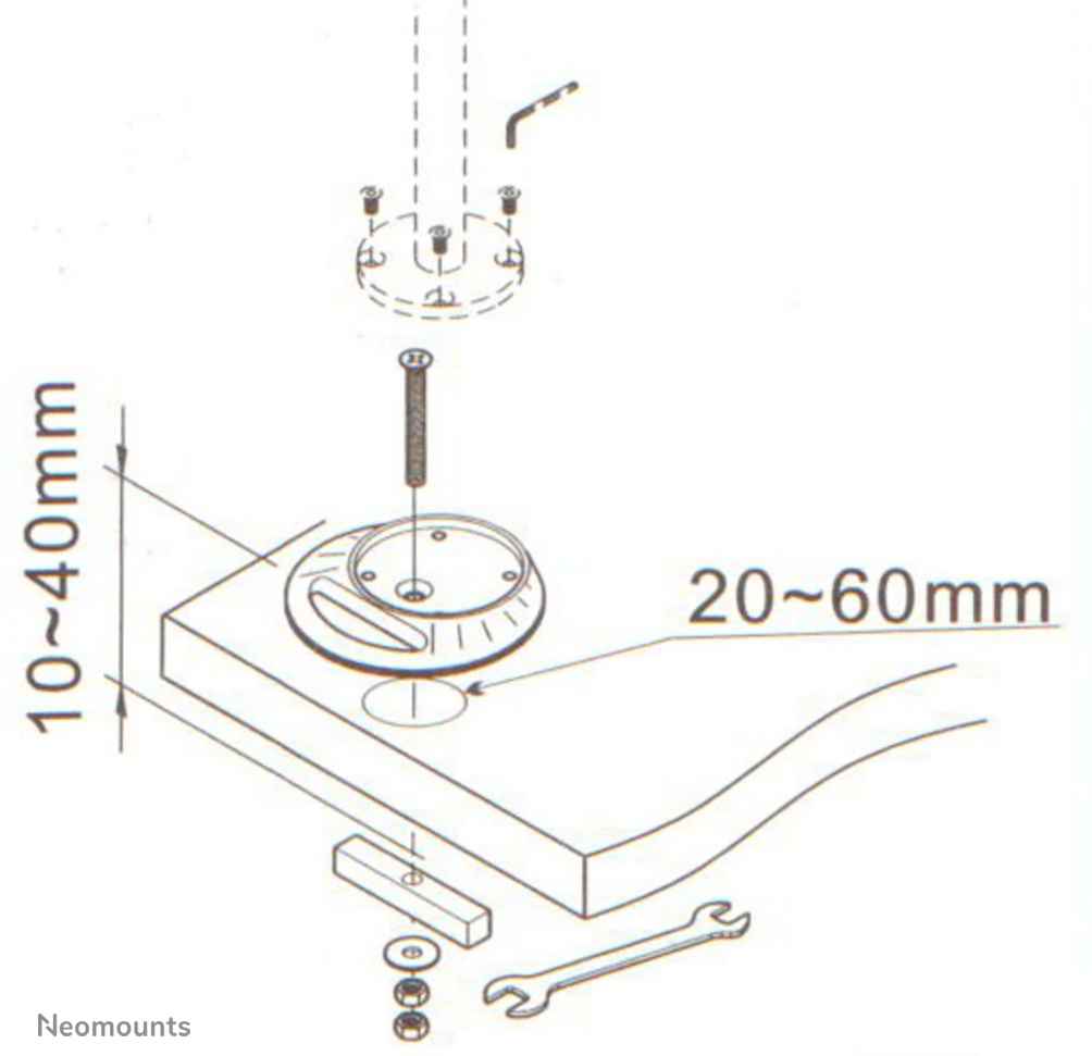 Neomounts bureaudoorvoer